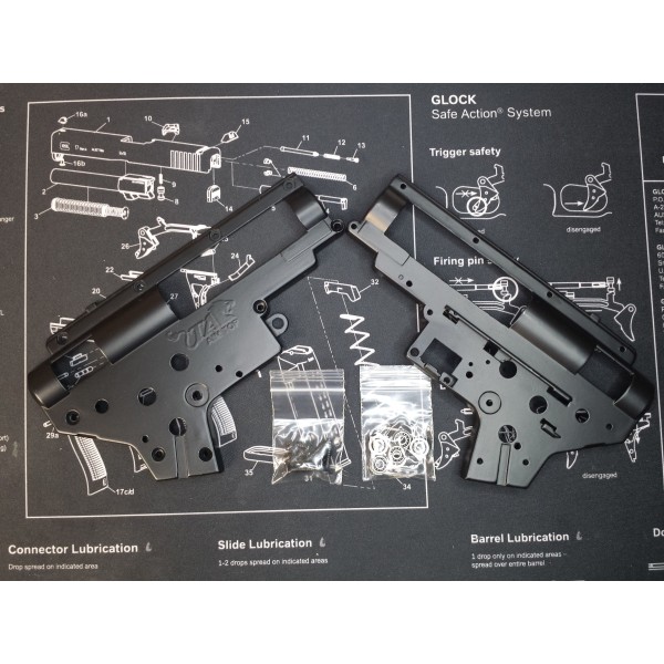 Aim Top Reinforced 8mm M4/M16 Gearbox with 8mm Bearings - Black v2