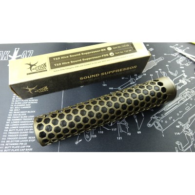 Action Army T10 Hive Sound Suppressor-FDE