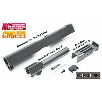 Guarder Aluminum Slide & Steel Barrel Set for TM G17 (2018 Version/Black)