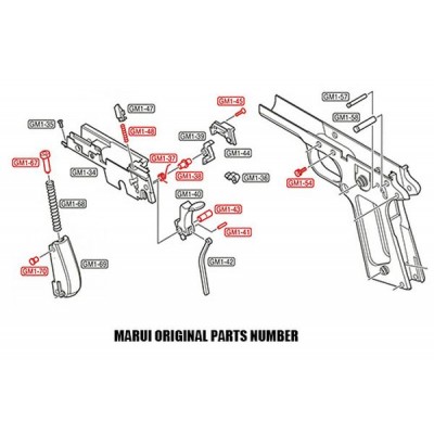 Guarder Набор винтов, втулок и пружин для Tokyo Marui M1911A1/MEU/M45A1/S70/Detonics