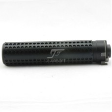 JJ Airsoft QD Silencer with Flashhidder, 14mm CCW Thread (Black)