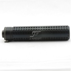JJ Airsoft QD Silencer with Flashhidder, 14mm CCW Thread (Black)