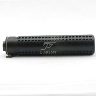 JJ Airsoft QD Silencer with Flashhidder, 14mm CCW Thread (Black)