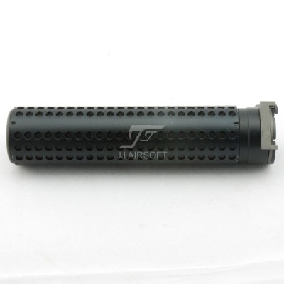 JJ Airsoft QD Silencer with Flashhidder, 14mm CCW Thread (Black)