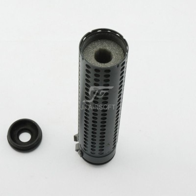 JJ Airsoft QD Silencer with Flashhidder, 14mm CCW Thread (Black)