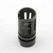 JJ Airsoft QD Silencer with Flashhidder, 14mm CCW Thread (Black)