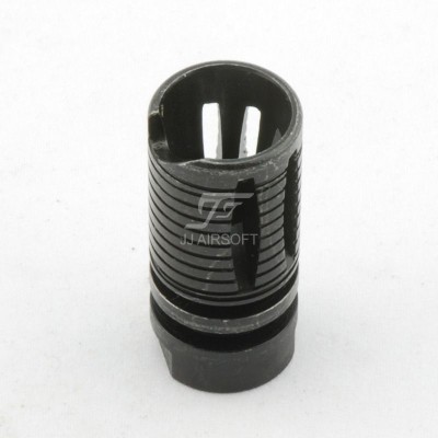 JJ Airsoft QD Silencer with Flashhidder, 14mm CCW Thread (Black)