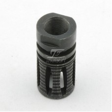 JJ Airsoft QD Silencer with Flashhidder, 14mm CCW Thread (Black)