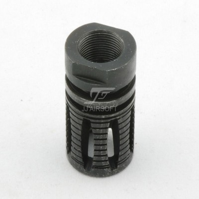 JJ Airsoft QD Silencer with Flashhidder, 14mm CCW Thread (Black)