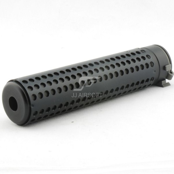 JJ Airsoft QD Silencer with Flashhidder, 14mm CCW Thread (Black)