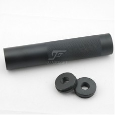 JJ Airsoft Silencer, 14mm CW and CCW Thread (Black)