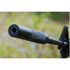 JJ Airsoft Silencer, 14mm CW and CCW Thread (Black)