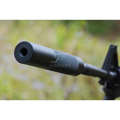 JJ Airsoft Silencer, 14mm CW and CCW Thread (Black)