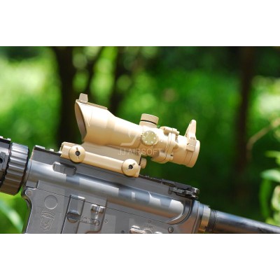 JJ Airsoft ACOG Style 1×32 Red Dot with Killflash (Tan)