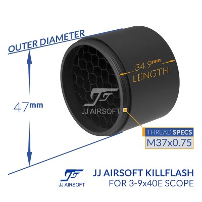 JJ Airsoft Killflash for 3-9x40E Scope (Black)