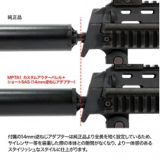 Nine Ball Внешний ствол Tokyo Marui MP7A1 GBB / SMG с переходником под глушитель -14