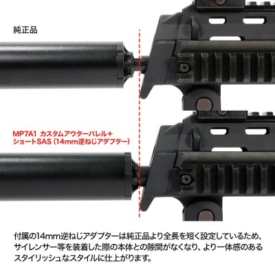 Nine Ball Внешний ствол Tokyo Marui MP7A1 GBB / SMG с переходником под глушитель -14