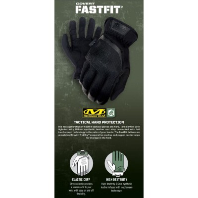 L Перчатки тактические Mechanix Wear Fastfit TAB Glove Covert, черные