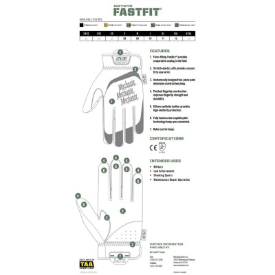 M Перчатки тактические Mechanix Wear FastFit TAB Glove, койот