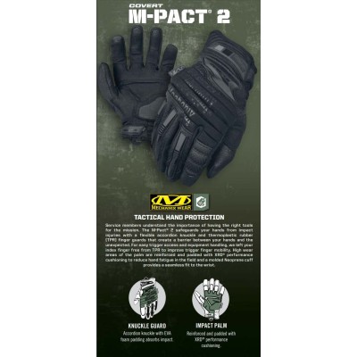 M Перчатки Mechanix Wear M-Pact 2 Covert, черные