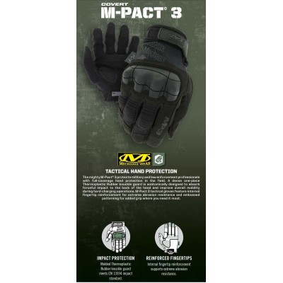 M Перчатки Mechanix Wear M-Pact 3 Covert, черные