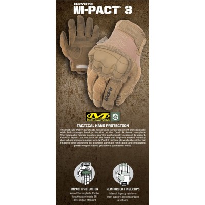 L Перчатки Mechanix Wear M-Pact 3 Covert, Coyote