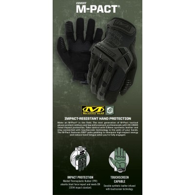 XL Перчатки Mechanix Wear M-Pact Covert, черные