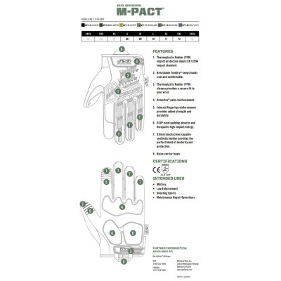 XL Перчатки тактические Mechanix Wear M-Pact, Olive Drab