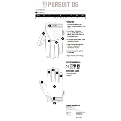 XL Перчатки Mechanix Wear Tactical Specialty Pursuit D5 черные