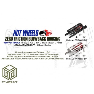 TTI Корпус газовой камеры ARMY / TM Hi-CAPA 5.1 / 1911 Hot Wheels (камера блоубек) серебристый