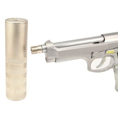 AirsoftPro WE pistols silencer adaptor - short, stainless steel +11 -14