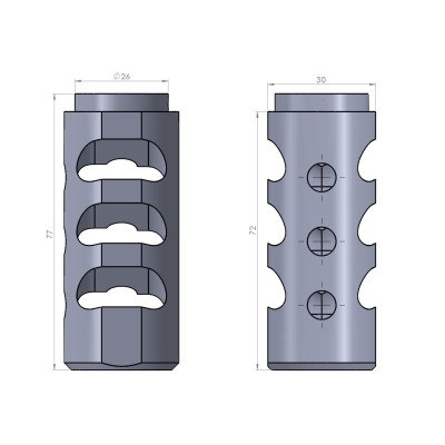 AirsoftPro CNC muzzle break for airsoft sniper rifles